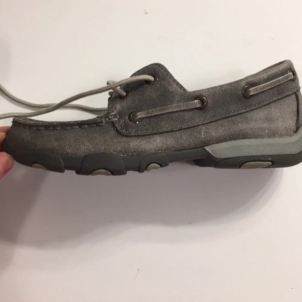 Twisted X Gray Driving Moc - Girls 2.5